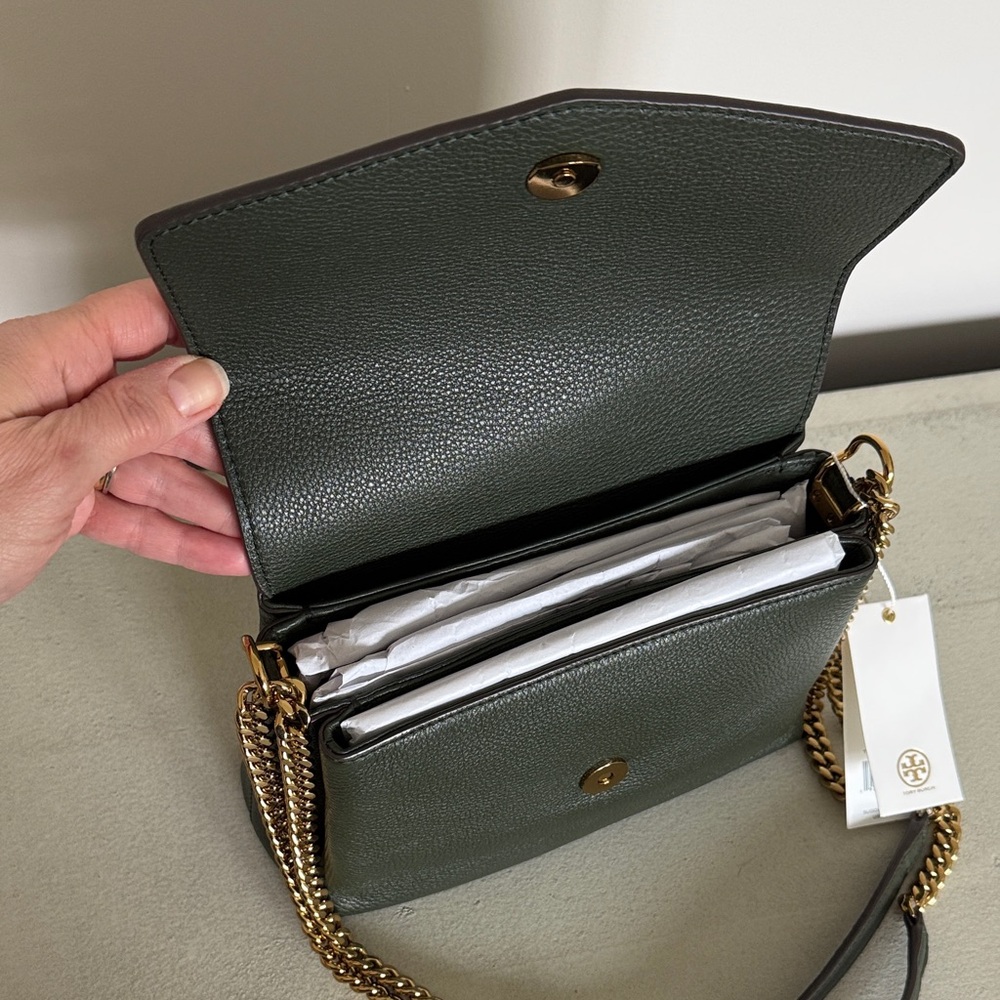 Tory Burch Kira Pebbled Small in Poblano (green) - Picture 3 of 6